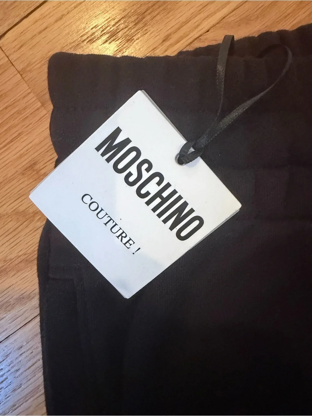 Moschino Black Organic Cotton Joggers with Rainbow Logo